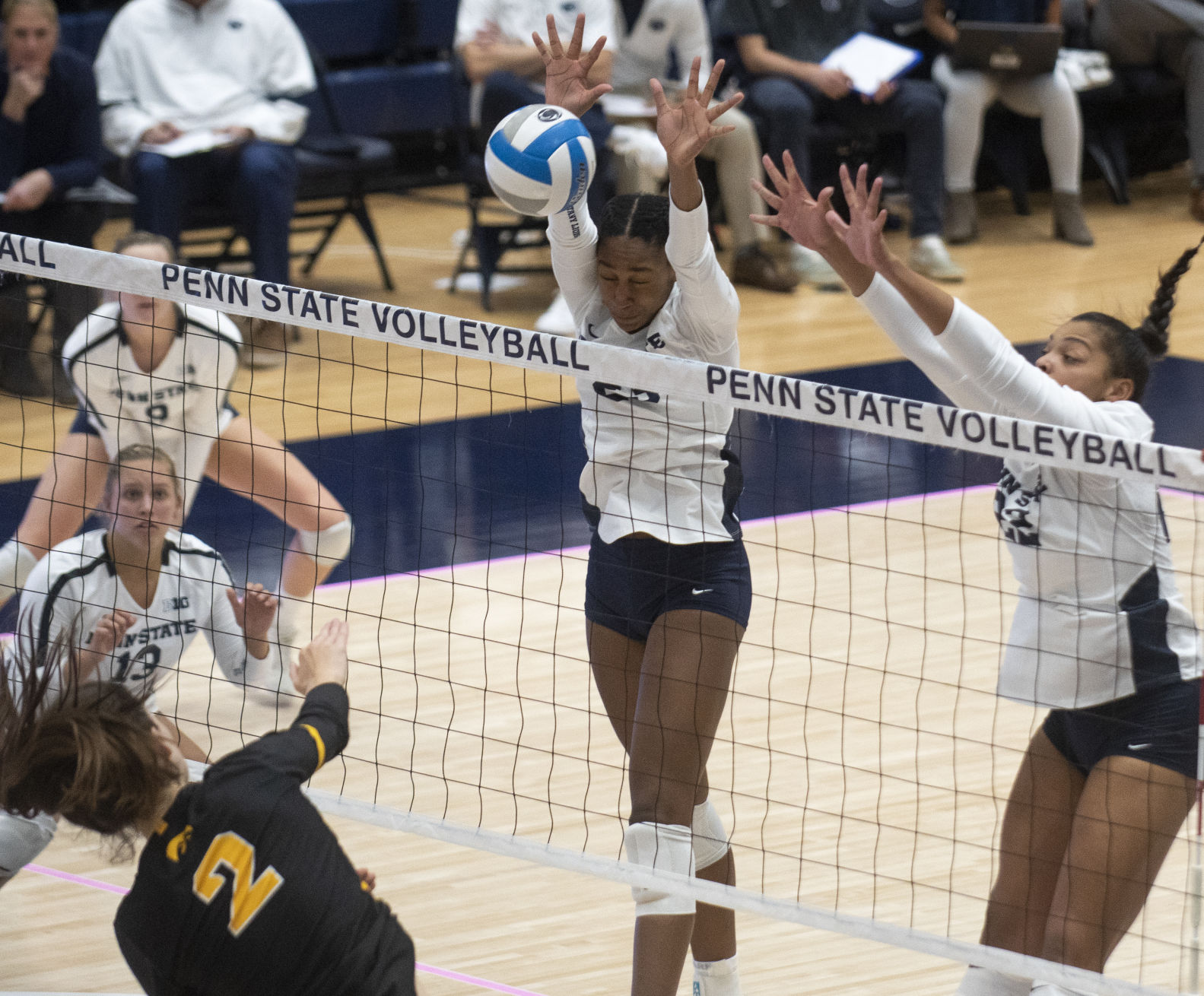 Women's Volleyball vs. Iowa, Hord (23) and Cathey (22)